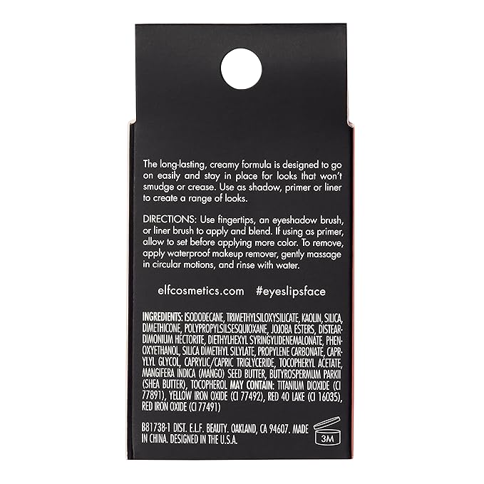 e.l.f. No Budge Cream Eyeshadow, 3-in-1 Eyeshadow, Primer & Liner With Crease-Resistant Color & Stay-Put Power, Vegan & Cruelty-Free, Canyon