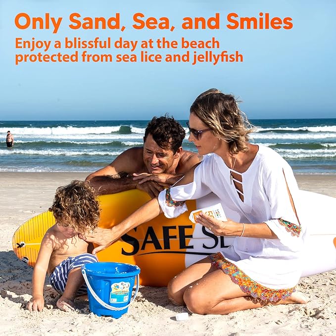 Safe Sea SPF50+ Kids Sunscreen | Travel Size 3.4 oz. | For sensitive skin | anti-jellyfish and Sea Lice sting protective lotion | Coral reef safe sunscreen (3.4 oz. tube 2 pack)