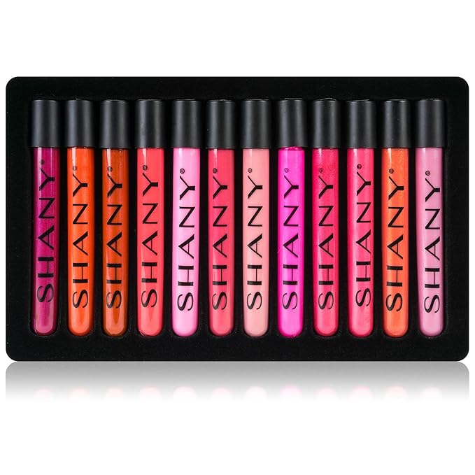 SHANY The Wanted Ones - 12 Piece Lip Gloss Set with Aloe Vera and Vitamin E