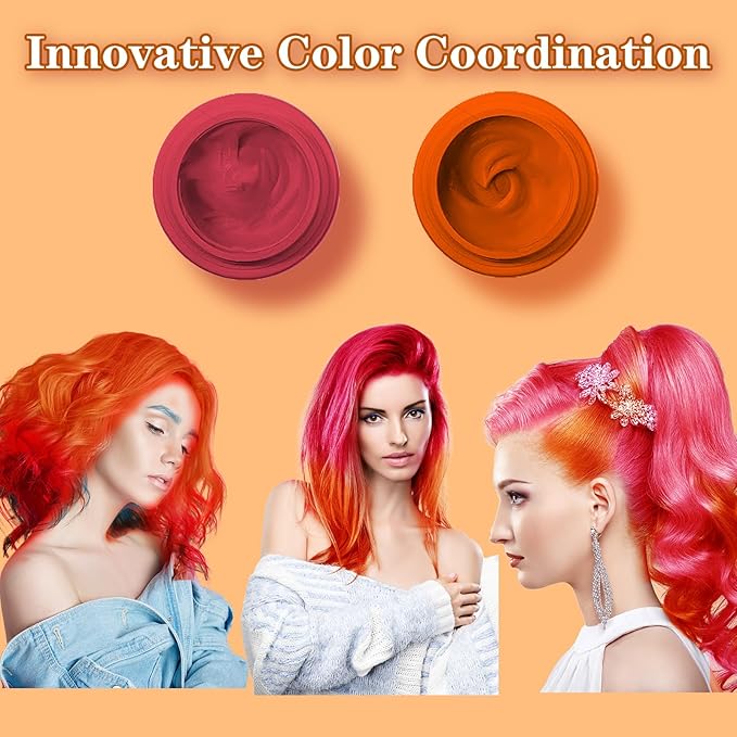 Orange Hair Color Wax, Temporary