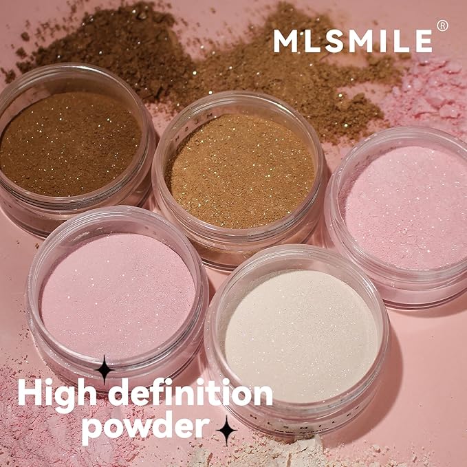 AKARY Dark Complexion Translucent Setting Powder, Shimmer Finishing