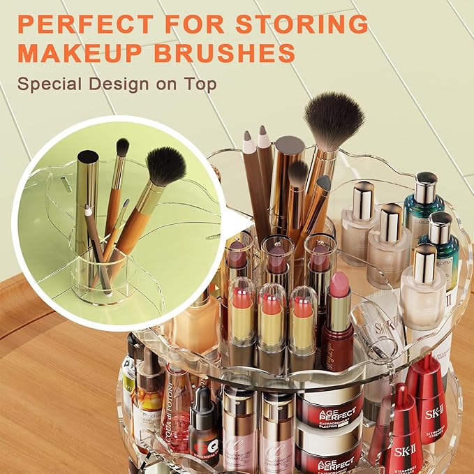 Rotating makeup organizer, 360 spinning