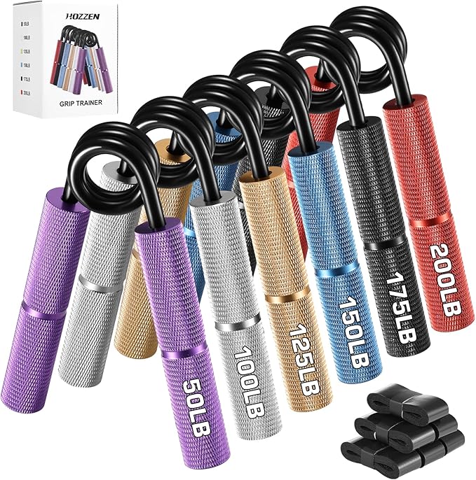 Grip Strength Trainer 6 Pack (50-350LB), No