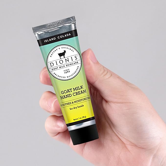Dionis - Goat Milk Skincare Scented Hand Cream (1 oz) Set of 6, Moisturizing Lotion for Dry Skin, Good for Sensitive Skin, Cruelty-free and Paraben-free (Island Colada)