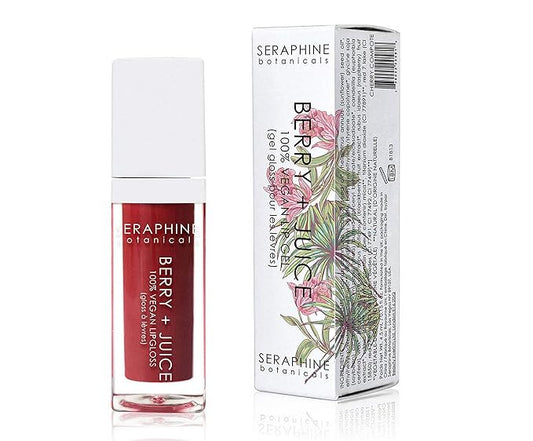 Seraphine Botanicals Berry + Juice - 100% Vegan Lip Gel Tinted Gloss 0.20 fl oz (Cherry Compote)