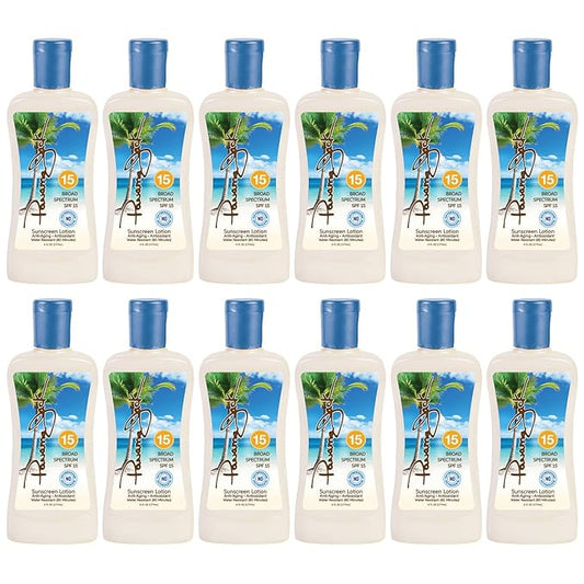 Panama Jack Sunscreen Suntan Lotion - SPF 15, Broad Spectrum UVA/UVB Protection, PABA, Paraben, Gluten & Cruelty Free, 6 FL OZ (Pack of 12)