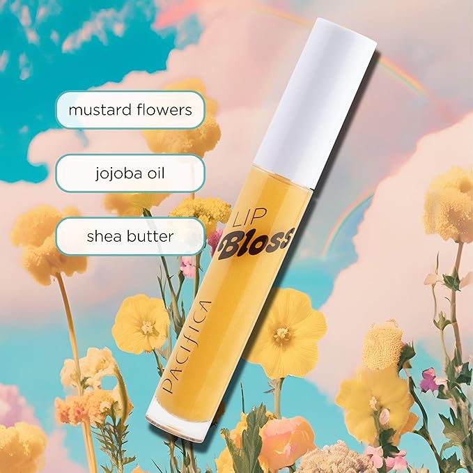 Pacifica Plumping Lip Gloss - Lip Bloss Tinted Lip Balm Treatment - Vanilla Bean Flavored - Moisturizing, High-Shine, Long-Lasting Shine, Jojoba Oil Vegan & Cruelty-Free, 0.14 Fl Oz