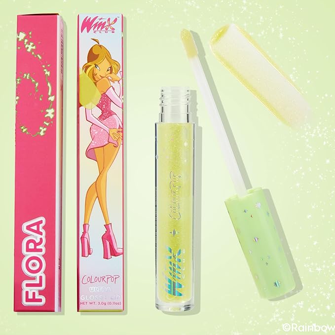 ColourPop Winx Club Ultra Glossy Lip Gloss - Hydrating Gold Lip Gloss for Juicy, Fuller-Looking Lips - Formulated with Jojoba Oil to Moisturize & Nourish - Flora (0.11 oz)