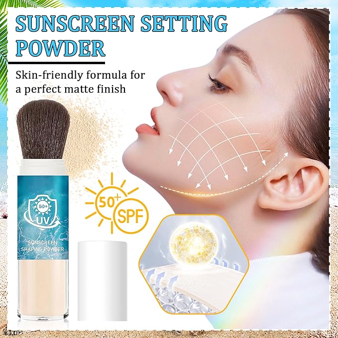 Mineral Face Sunscreen Setting Powder,Lasting Oil Control Lightweight