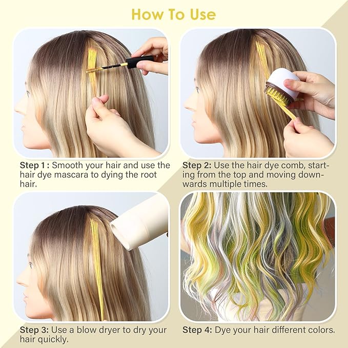 Yellow Temporary Hair Chalk Color