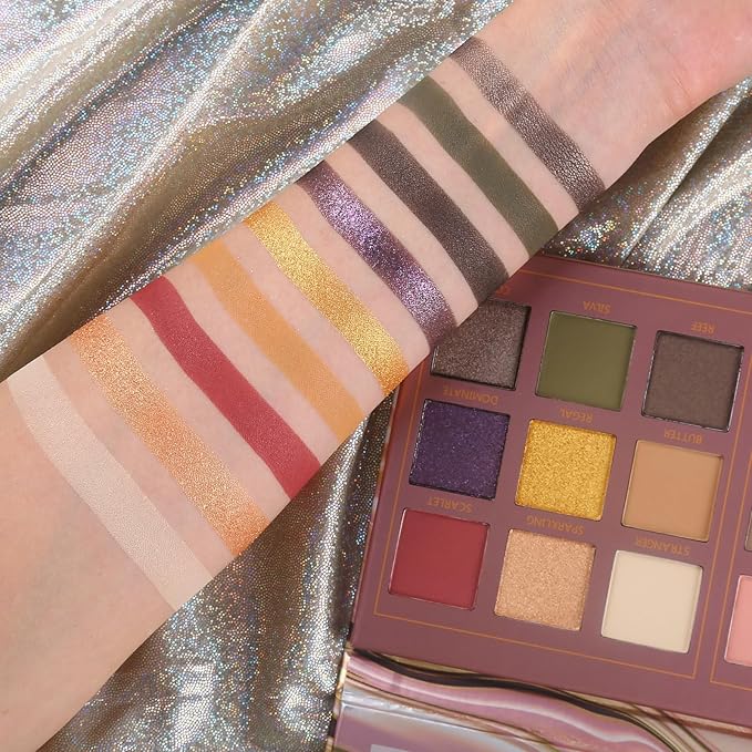 Prism Makeup Matte Eyeshadow Palette Pro 18 Colors Pigmented Shimmer Glitter Eye Shadow Palette, Blendable Long Lasting Waterproof Makeup Cosmetics Halloween Makeup Kit (02# Solitude)