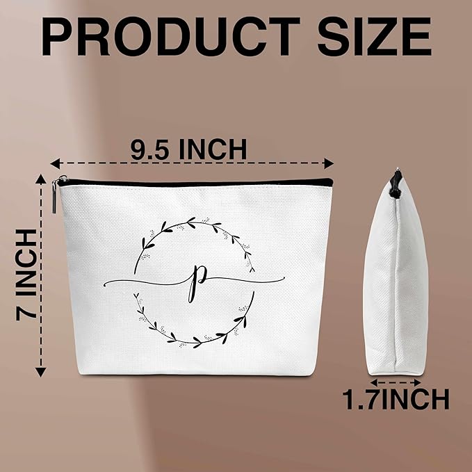 Monogram makeup bag letter toiletry