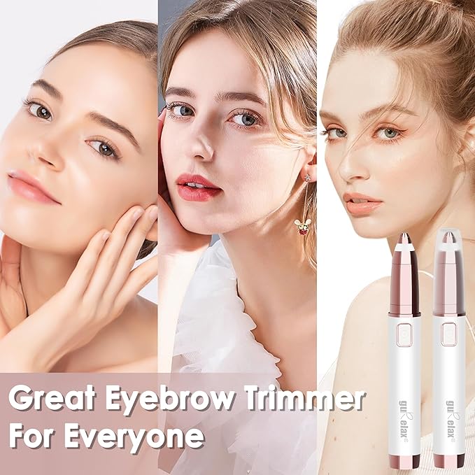 gurelax Electric Eyebrow Razor for Women,Eyebrow Hair Remover, Painless Eye Brow Trimmer Shaper with LED Light, USB Rechargeable, Eye Brow and Face Epilator as Stockings Stuffers