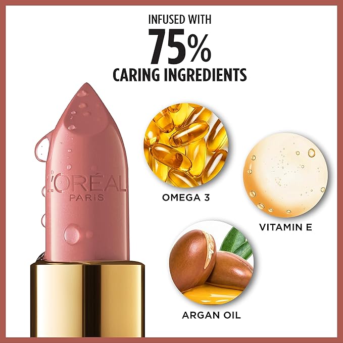 L'Oreal Paris Colour Riche Satin Lipstick for Moisturized Lips,Lip Makeup with Argan Oil and Vitamin E,Worth It,0.13 Oz