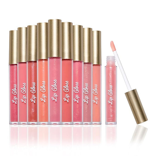 Beauty Concepts Lip Gloss Collection – Shimmering, Glossy Lip Makeup Set for a Radiant Finish, Pink and Neutral