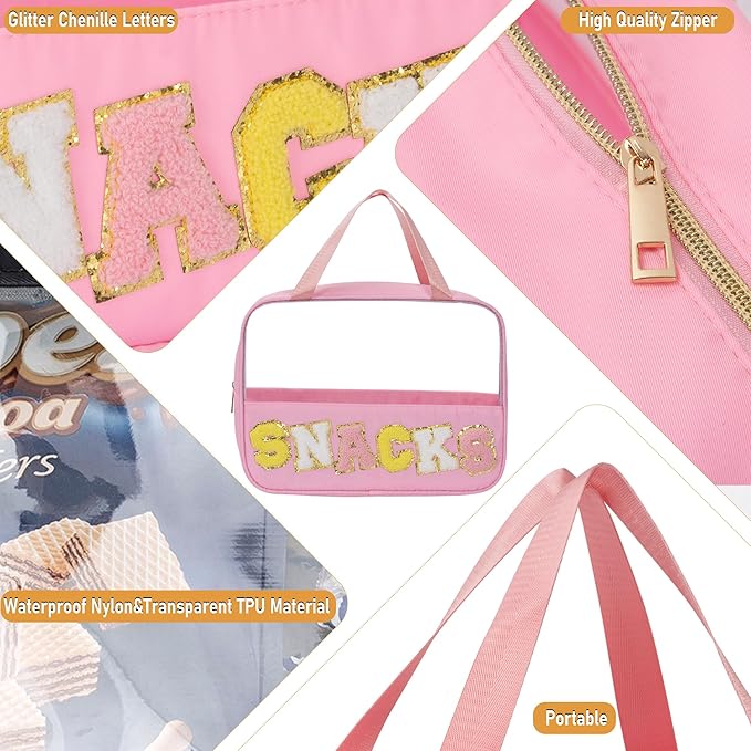 Chenille letter snacks bag zipper