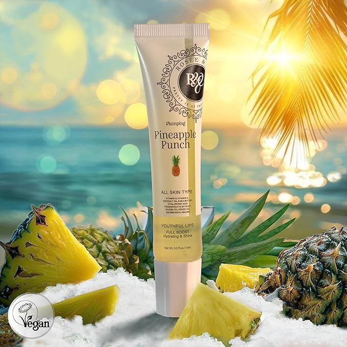 ROSÉE & CO Rosee Lip Gloss Vegan & Cruelty Free Treatment, Professional Make up, Long Lasting Glossy with Shea Butter, Moisturize, Protect & Smooth, High Shine, Non-Sticky - Set of 4-6