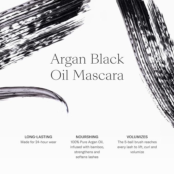 Josie Maran 3-Piece Color Makeup Kit - Argan Oil-Based Makeup Balm for Lips, Cheeks and Eyes, Hyaluronic Acid Lip Plumper & Argan Black Mascara (3 Piece Set)