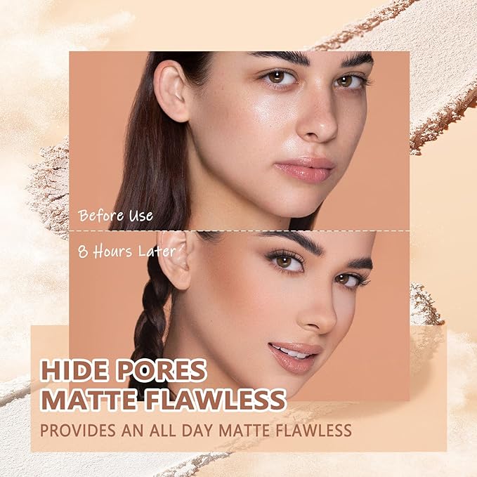 Oil Control Face Pressed Powder,Matte Smooth Flawless Finishing Foundation,0.(CLASSIC IVORY) 35 Oz