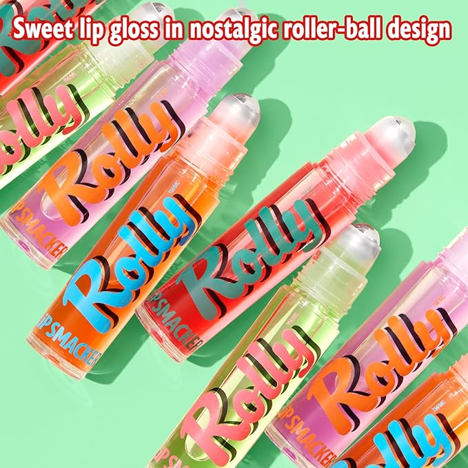 Lip Smacker Rolly Lip Gloss, Classic Roller-Ball Design for a Cooling Sensation, Hydrating & Moisturizing Shine - Peach
