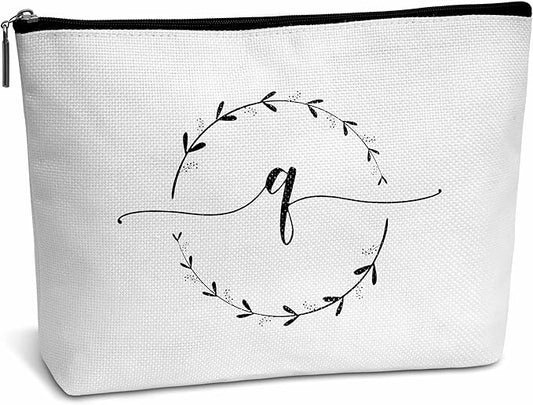 Monogram makeup bag letter toiletry