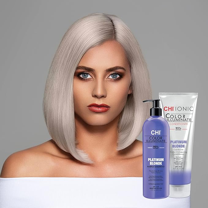 CHI Color Illuminate Conditioner, Helps Maintain Fresh Color In Natural & Color-Treated Hair, Sulfate, Paraben, & Cruelty-Free, Platinum Blonde, 8.5 Oz