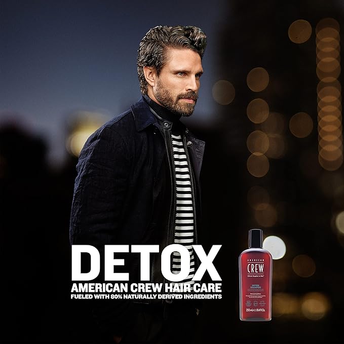 American Crew Detox Shampoo for Men, Naturally Derived, Vegan Formula, Citrus Mint Fragrance, 8.45 Fl Oz
