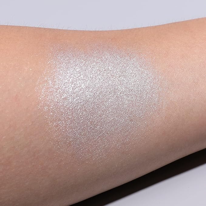 ISMINE Single Eyeshadow Powder Palette (SILVER GRAY) Shimmer Gray, High Pigment, Longwear Single Grey Eye Makeup for Day & Night (#14)