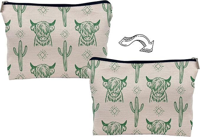 Western green makeup bag,western gifts