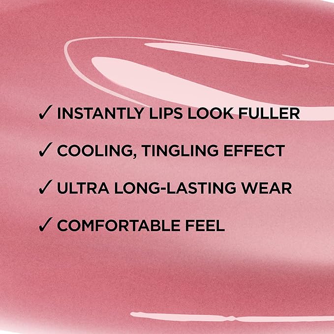 L'Oreal Paris Infallible Pro Gloss Plump Lip Gloss with Hyaluronic Acid, Long Lasting Plumping Shine, Lips Look Instantly Fuller and More Plump, Mauve Glow , 0.21 fl. oz.