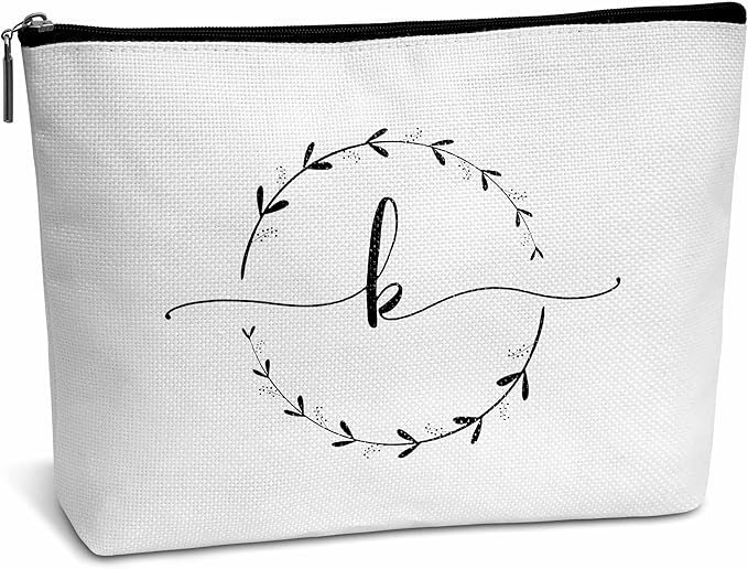Monogram makeup bag letter toiletry