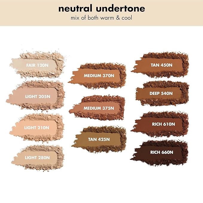 e.l.f. Camo Powder Foundation, Lightweight, Primer-Infused Buildable & Long-Lasting Medium-to-Full Coverage Foundation, Medium 375 N