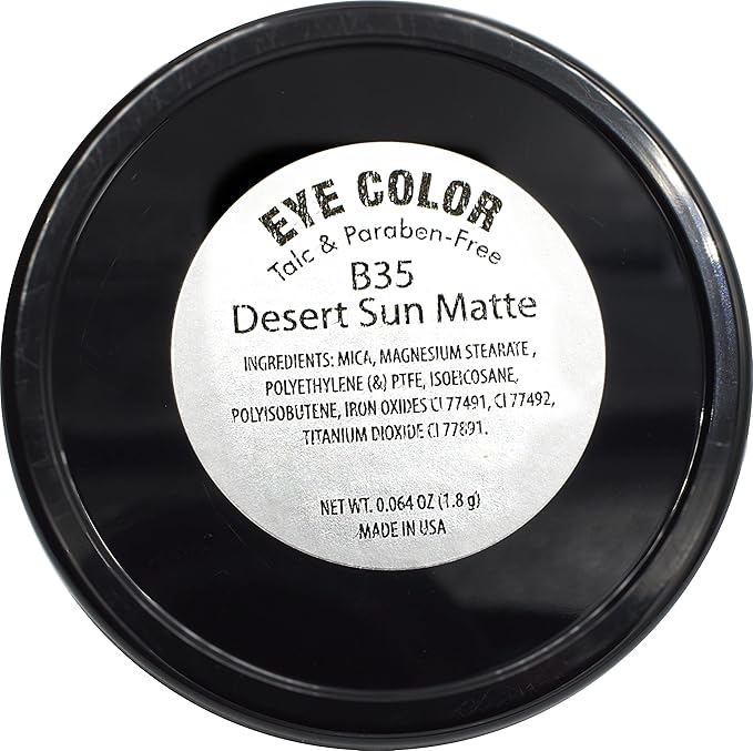 Desert Sun Matte Medium Orange Warm Beige Pressed Powder Single Vegan Eyeshadow; Talc, Paraben & Cruelty Free