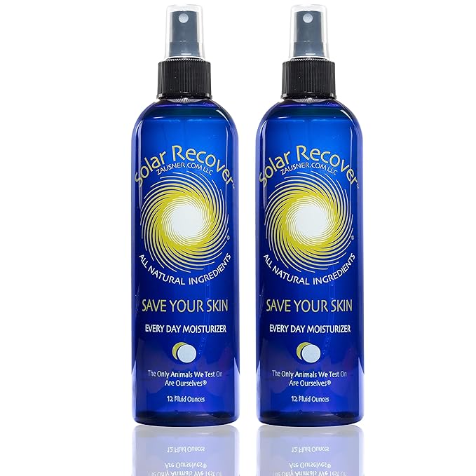 Solar Recover After Sun Moisturizing Spray 2 Pack (12 Ounce Each) - Hydrating Facial & Body Mist - 2460 Sprays of Sunburn Relief With Vitamin E & Calendula - Lotion Delivered in Water For Healthy Skin