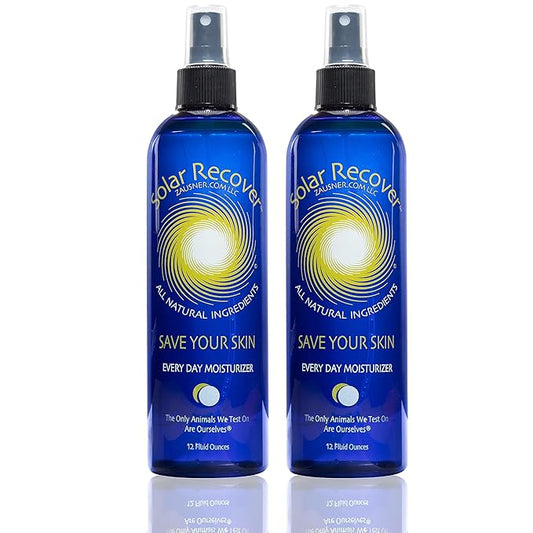 Solar Recover After Sun Moisturizing Spray 2 Pack (12 Ounce Each) - Hydrating Facial & Body Mist - 2460 Sprays of Sunburn Relief With Vitamin E & Calendula - Lotion Delivered in Water For Healthy Skin