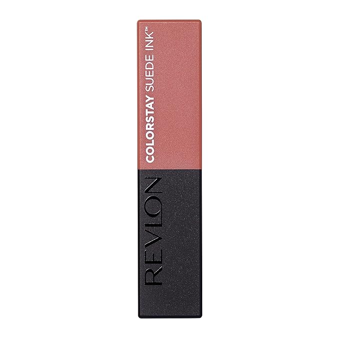 REVLON Lipstick, ColorStay Suede Ink, Built-in Primer, Infused with Vitamin E, Waterproof, Smudge-proof, Matte Color, 001 Gut Instict, 0.09 oz.