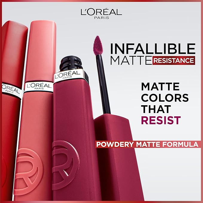 L'Oreal Paris Infallible Matte Resistance Liquid Lipstick, up to 16 Hour Wear, Shopping Spree 230, 0.16 Fl Oz