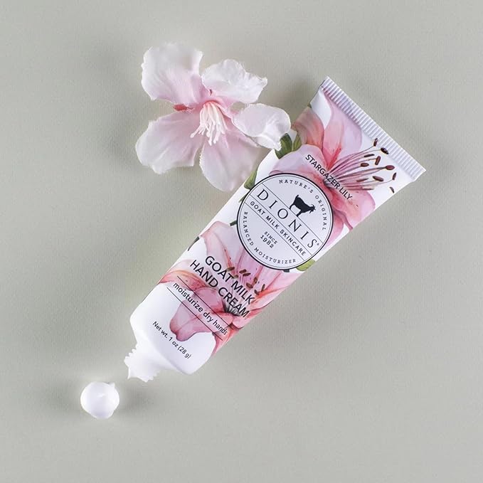 Dionis Goat Milk Skincare 1 oz Scented Hand Cream Set of 6, Moisturizing Lotion for Dry Skin, Good for Sensitive Skin, Cruelty-free and Paraben-free, Stargazer Lily
