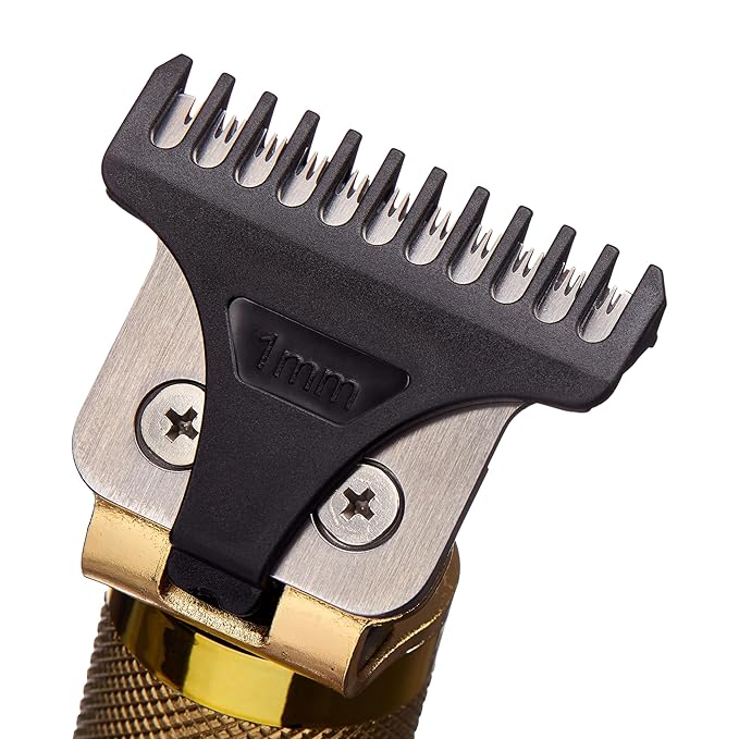 KISS Precision Blade Cordless Trimmer with Stainless Steel T-Blade, Powerful High-Torque, High-Speed Motor, 3 Blade Guard Attachments & Blade Cover, USB Cable & Long-Lasting Lithium Ion Battery