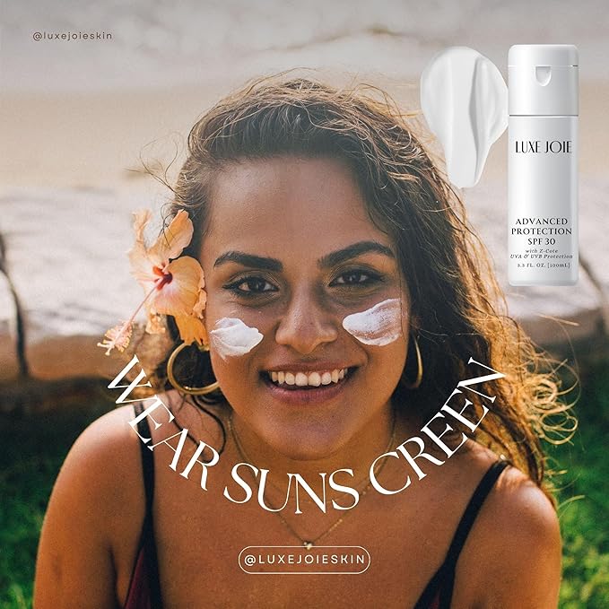 LuxeJoie Advanced Protection SPF 30 with Z-Cote UVA & UVB Protection Sunscreen with Zinc Oxide 3.3 Oz