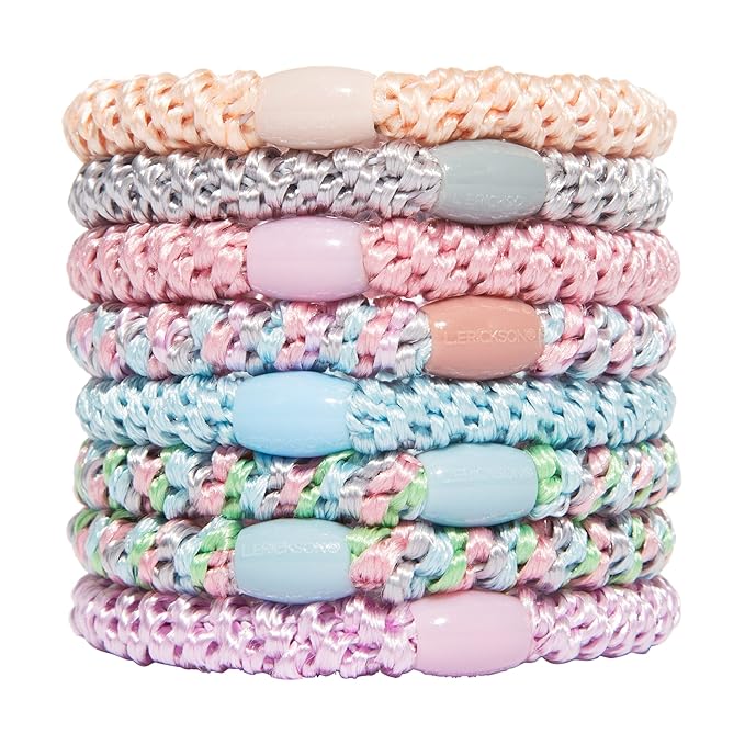 L. Erickson Grab & Go Pony - Tutu - 8 Pack Ponytail Holder Hair Ties - Mixed Colors