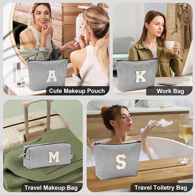 Yoolife initial makeup bag for