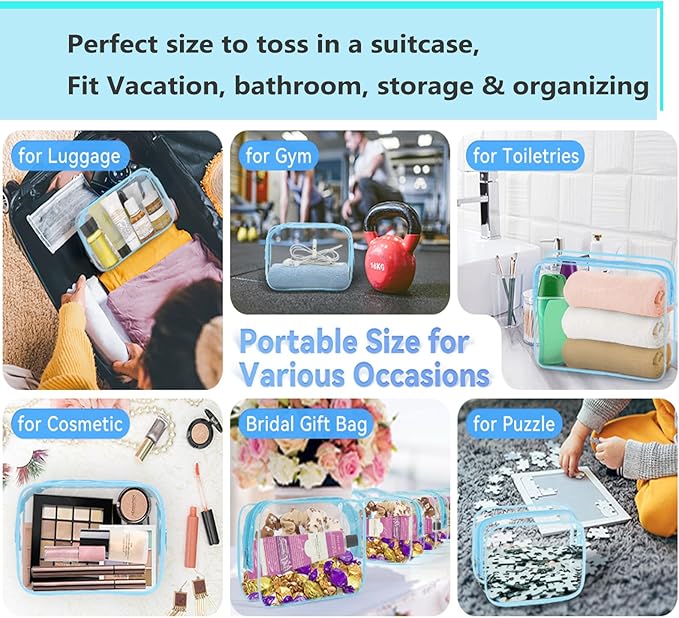 16 pcs clear makeup bags