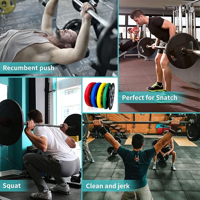 10LB/25LB/35LB/45LB/55LB Bumper Plates Odorless with 2" Opening Olympic