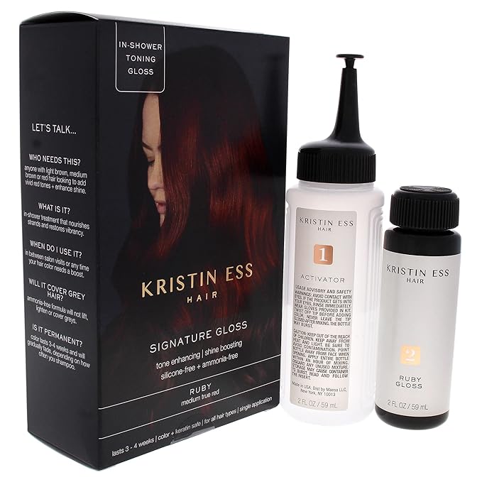 Kristin Ess The One Signature Hair Gloss - Ruby: Medium True Red (Pack of 2)