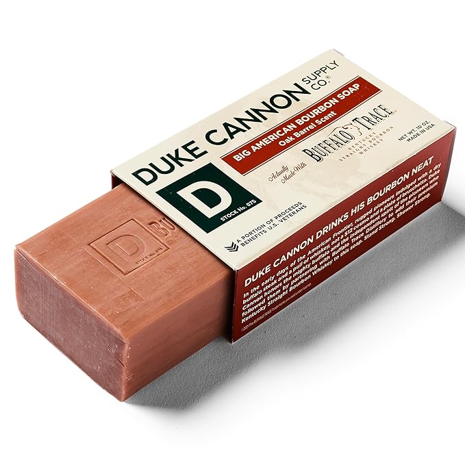 Duke Cannon Supply Co. Big Brick of Soap Bar for Men Big American Bourbon (Charred Oak Barrel Scent) - Extra Large, All Skin Types, 10 oz. (3 Pack)