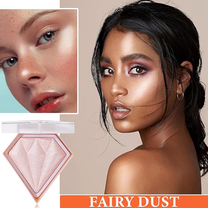 Glitter Blush Shimmer Highlighter Blusher Powder Makeup Face Fairy Pink）