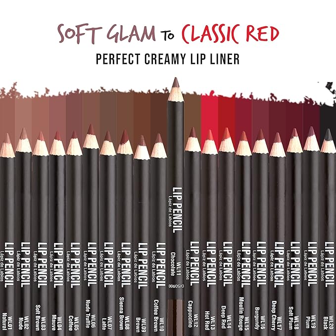 Professional Slim Lip Pencil, Creamy Soft Lip Liner, Smooth Long-Lasting Rich Lip Color, Natural Lip Makeup, Water-Resistant Lip Crayon (Chocolate)