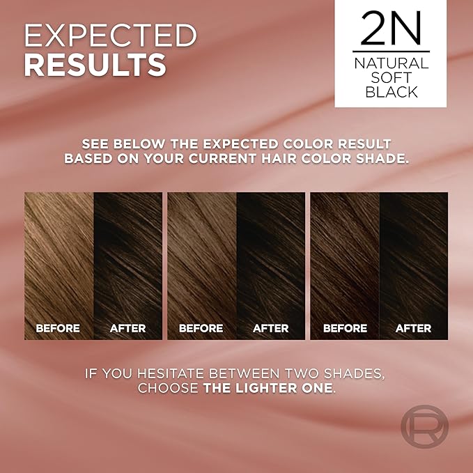 L’Oreal Paris Excellence Universal Nudes Permanent Hair Color, Ammonia Free Hair Dye for Gray Hair Coverage, 2N Natural Soft Black, 1 Hair Dye Kit