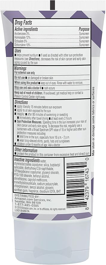 Amazon Brand - Solimo Sheer Face Sunscreen SPF 55, UVA/UVB Protection, Lightweight Water Resistant, Formulated without Octinoxate & Oxybenzone, 3 fl oz (Pack of 1)